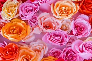 Fake roses made of paper