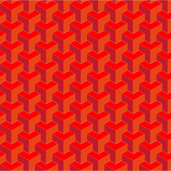 seamless geometric pattern with red hearts