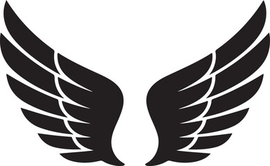 Fototapeta premium symmetrical angel wings gracefully spread against a pure white background