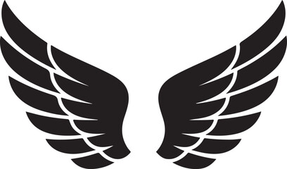 Obraz premium symmetrical angel wings gracefully spread against a pure white background