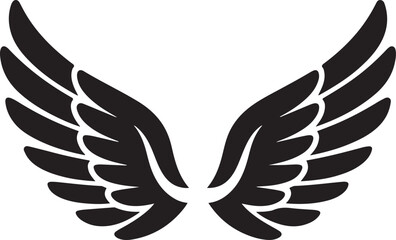 Fototapeta premium symmetrical angel wings gracefully spread against a pure white background