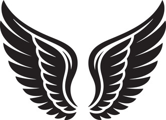 Obraz premium symmetrical angel wings gracefully spread against a pure white background