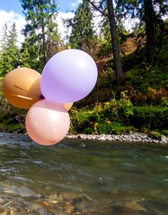 Balloons Floating River Forest