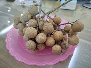 Longan lychee tropical fruit also known as lengkeng or mata kucing