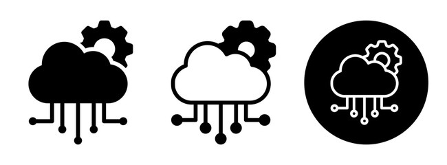 Cloud Computing Icon Collection Glyph & Mixed Style