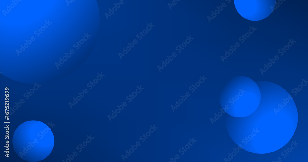 Poster abstract blue background with bubbles and gradient copy space