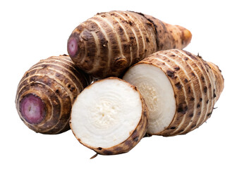 Taro isolated on white background ,PNG.AI Generated.