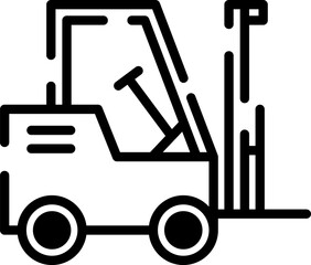 Minimalistic Modern Rounded Outline Forklift Icon