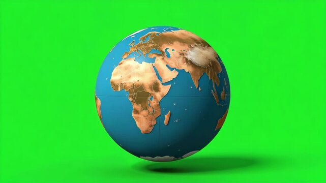 earth globe on green background