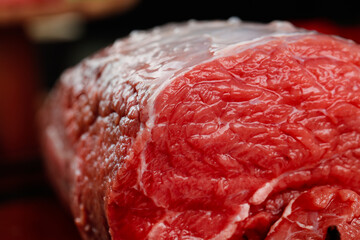 Fresh Raw Beef Cut with Marbling - Premium Meat Close-Up for Cooking and Butcher Shop Concepts