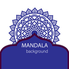 Blue Ornamental Mandala Background  Islamic Decorative Floral Pattern
