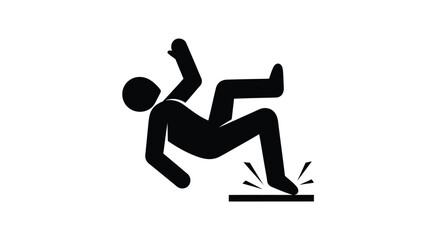 Vector illustration of stick figure falling after tripping