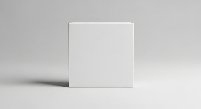Blank White Box Mockup on Neutral Background for Packaging Design