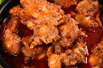 Fresh Spicy Oxtail Stew with Rich Red Sauce - Traditional Braised Beef Comfort Food