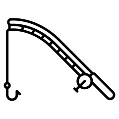 Fishing Rod vector icon. Adventure icon line style. perfect use for logo, presentation, website, and more. modern icon design outline style 
