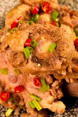 Spicy Braised Oxtail Stew with Scallions and Chili Peppers Traditional Comfort Food Dish
