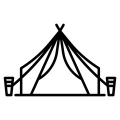 Tent vector icon. Adventure icon line style. perfect use for logo, presentation, website, and more. modern icon design outline style 