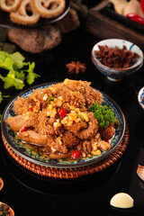 Fresh Spicy Beef Tripe Chinese Cuisine Dish with Traditional Seasonings and Garnish