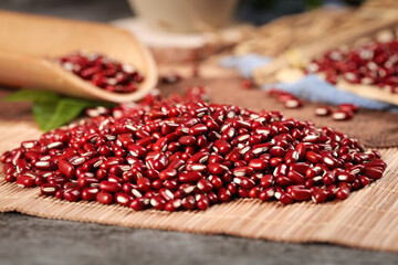 Fresh Red Kidney Beans on Wooden Cutting Board - Healthy Legumes for Cooking