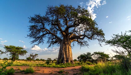 Baobab Tree in African Savanna (1)