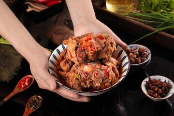 Fresh Braised Oxtail Dish with Bones - Traditional Homemade Comfort Food Recipe