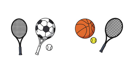 Sports equipment and balls including tennis rackets and balls