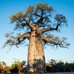 Baobab Tree in African Savanna