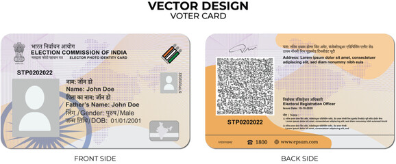 Editable Indian Election Commission Voter ID Card Template – EPIC Vector EPS