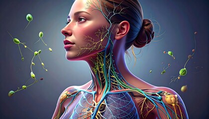 Anatomical Illustration Female Neck