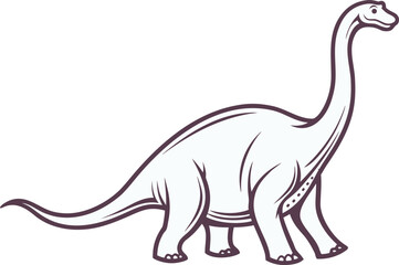 Brachiosaurus Dinosaur Illustration. Realistic Brachiosaurus Design. Brachiosaurus Prehistoric Animal Design. Brachiosaurus Jurassic Era Illustration. Single Brachiosaurus Drawing. Giant Brachiosaurus