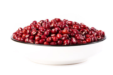 Red Adzuki Beans in White Bowl - Healthy Nutrition Food Closeup Shot