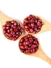 Red Kidney Beans in Wooden Spoons Closeup - Healthy Legumes and Nutritious Food Staples