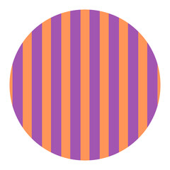 カラフルなオレンジと薄紫の縞模様の円フレームイラスト