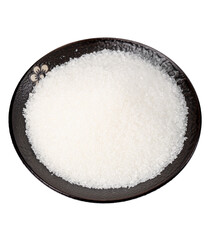 White Sugar Crystals in Black Ceramic Bowl - Yunnan Cane Sugar Display for Cooking and Baking