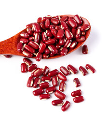 Red Kidney Beans in Wooden Spoon on White Background - Healthy Legumes for Cooking
