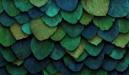 Obraz premium Close-up view of overlapping, textured scales