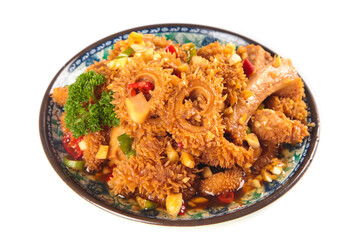 Fresh Yellow Tripe Traditional Dish Ready to Serve with Vegetables