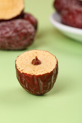 Xinjiang Jujube Dates Cross Section Chinese Dried Fruit Traditional Asian Food