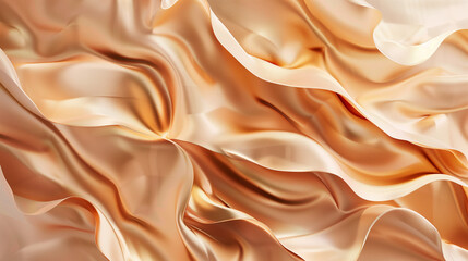 Fototapeta premium Textured surface features a warm bronze metallic gradient with undulating patterns that create a sense of movement and depth, evoking a feeling of elegance and warmth in design