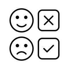 Fototapeta premium Satisfied Icon Vector Illustratio, White Background