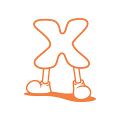 Cartoon Letter X Mascot Illustartion Fun And Cool