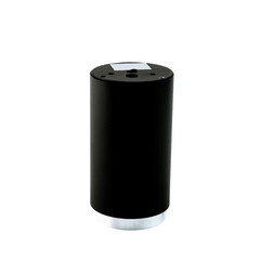 Vertical black light fixture for GU10 or MR16 bulb, isolated on white background, perfect for modern interior lighting and product displays.