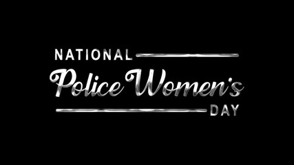 National police women's day text animation in silver suitable for social media posts, blog headers, event announcements, and promotional materials.