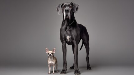 A Great Dane and a Chihuahua show an incredible difference in size