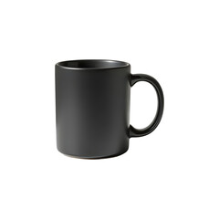Black Coffee Mug with Handle on transparent Background - Isolated Product Mockup