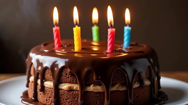 chocolate cake with candle