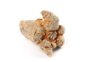 Dried Panax Pseudoginseng Roots Wenshan Yunnan Traditional Chinese Medicine Herbs White Background