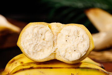 Cowhorn Banana Cross Section Guangxi Fresh Tropical Fruit Pulp Interior