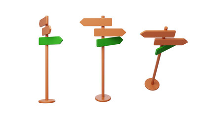 Signpost direction guide tour function sign 3D