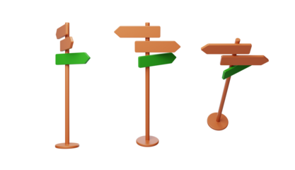 Signpost direction guide tour function sign 3D